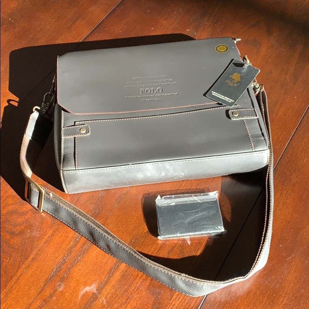 Full Leather 12in Laptop Bag - Removable Strap